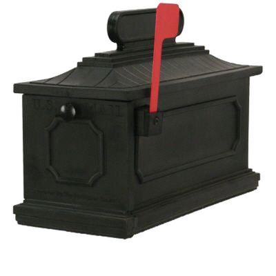 1812 Architectural Plastic Mailbox in Black - Super Arbor