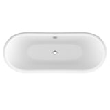 Belissima 69.29 in. Acrylic Double Slipper Clawfoot Non-Whirlpool Bathtub in White with Chrome Lion's Paw Feet - Super Arbor