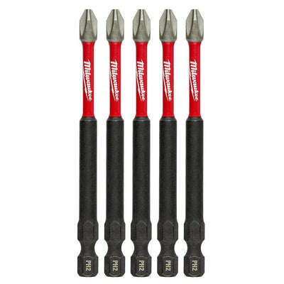 #2 Philips Shockwave 3-1/2 in. Impact Duty Steel Driver Bits (5-Pack)