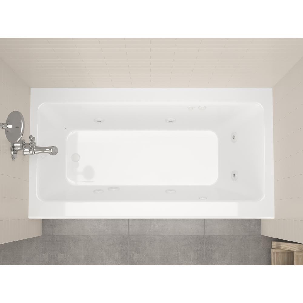 Amber 5 ft. Acrylic Rectangular Drop-in Whirlpool Bathtub in White - Super Arbor