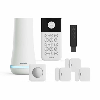 SimpliSafe Smart Home Security System (7 pc.) with Base Station, Siren, Keypad, Motion Sensor, 3 Entry Sensors, and Key Fob