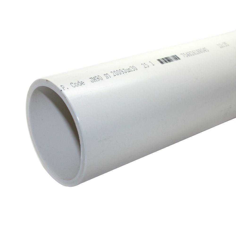 6 in. x 10 ft. PVC Schedule 40 DWV Foamcore Plain End Pipe - Super Arbor