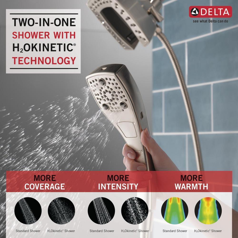 In2ition Two-in-One 5-Spray 5.8 in. Dual Wall Mount Fixed and Handheld Shower Head in Stainless - Super Arbor