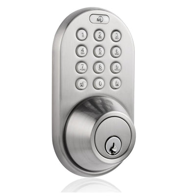 Satin Nickel Single Cylinder Electronic Touch Pad Deadbolt with Back-Lit Keypad - Super Arbor