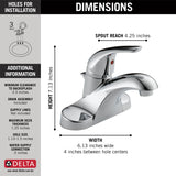 Delta Foundations Chrome 1-Handle 4-in Centerset WaterSense Bathroom Sink Faucet with Drain and Deck Plate