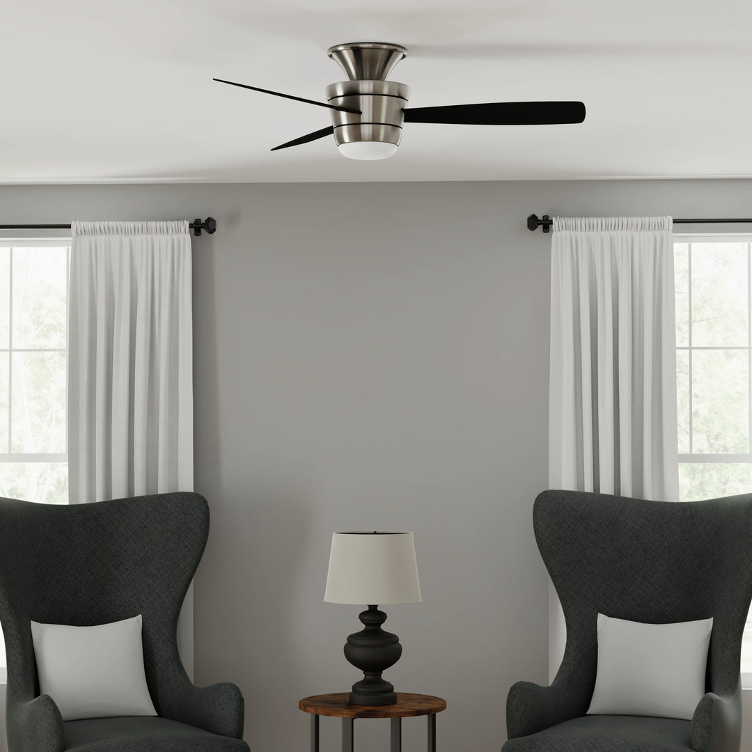 Harbor Breeze Mazon 44-in Brushed Nickel LED Indoor Flush Mount