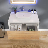 Eviva Santa Monica 36 in. W x 22 in. D x 16 in. H Single Bath Vanity in White with White Vessel Sink