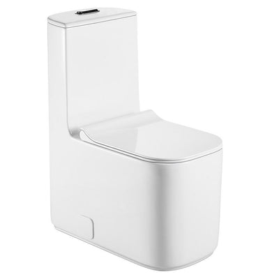 1-Piece 1.28 GPF Dual Flush High Efficiency Elongated Toilet in White, Seat Included - Super Arbor