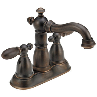 Delta Victorian Venetian Bronze 2-handle 4-in Centerset WaterSense Bathroom Sink Faucet with Drain