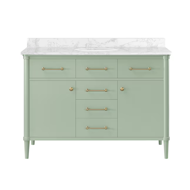 allen + roth Rian 48-in Sea Green Undermount Single Sink Bathroom Vani ...