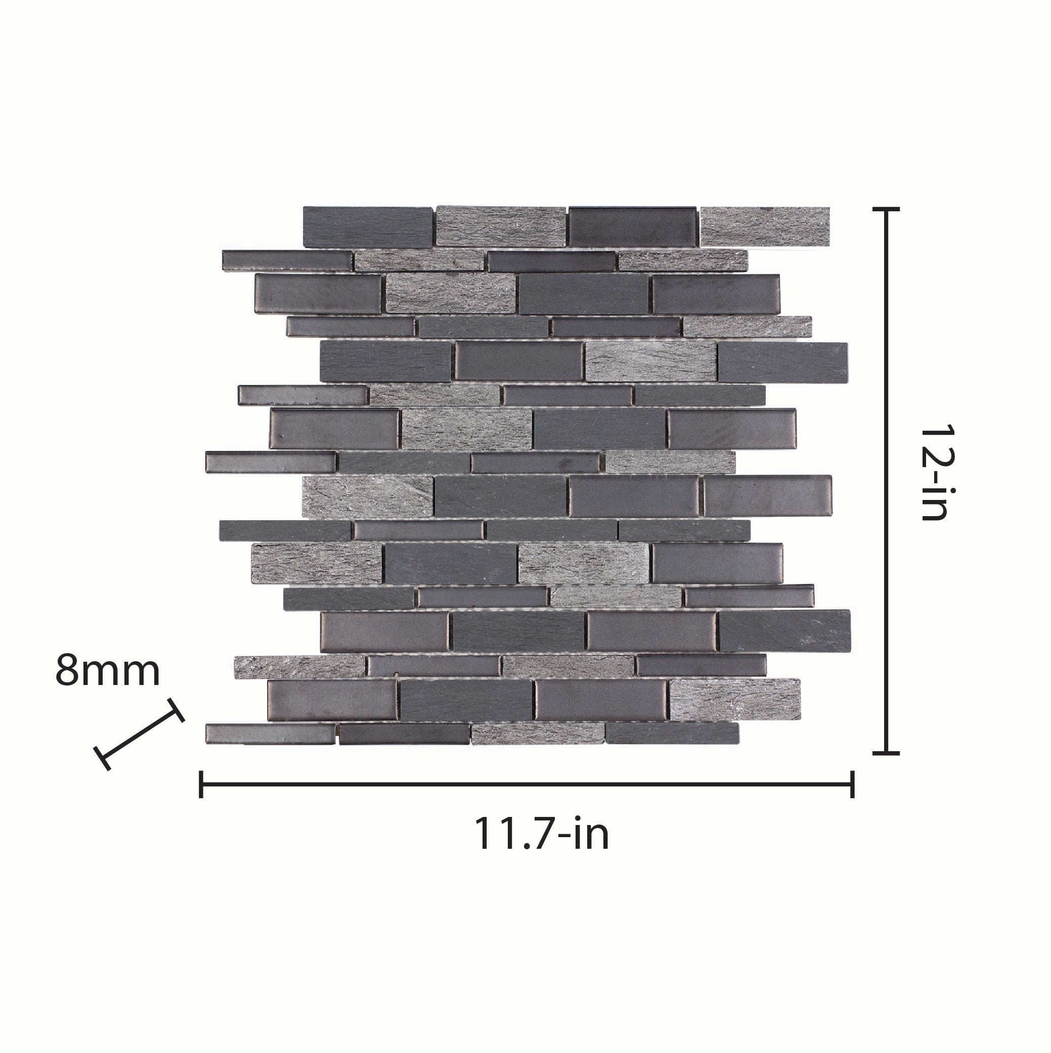 Elida Ceramica Dark Mountain 12-in x 12-in Crackled Ceramic/Stone