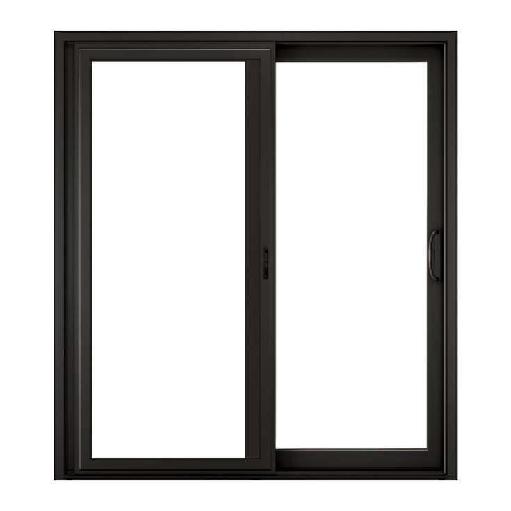 RELIABILT 72-in x 80-in 4-9/16-in Low-e Argon Black Vinyl Sliding Universal Double Patio Door