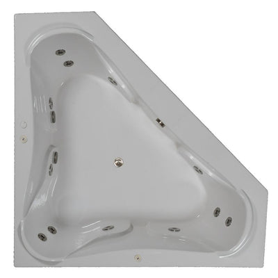 72 in. Acrylic Corner Drop-in Whirlpool Bathtub in White - Super Arbor