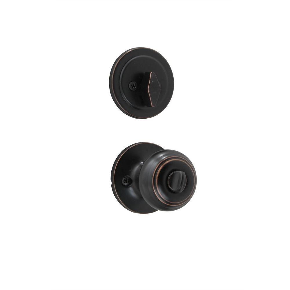 1.5 in. Oil-Rubbed Bronze Classic Knob Door Lock Home Security Kit - Super Arbor