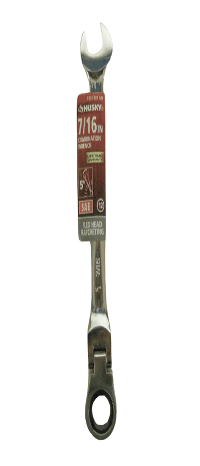 Husky 7/16 in. Flex Head Ratcheting Combination Wrench