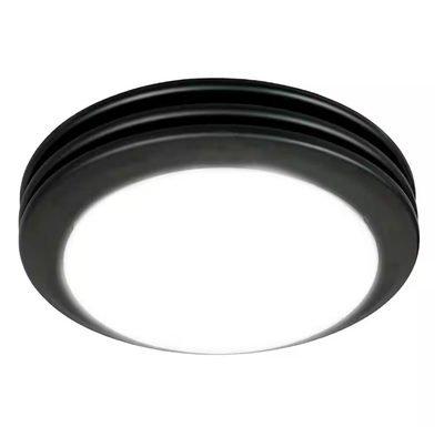 Decorative Matte Black 80 CFM Ceiling Bathroom Exhaust Fan with LED Light