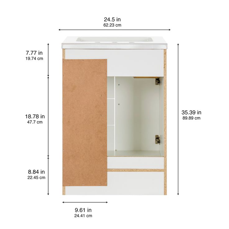 Style Selections Cauley 24-in White Single Sink Bathroom Vanity with White Cultured Marble Top