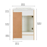 Style Selections Cauley 24-in White Single Sink Bathroom Vanity with White Cultured Marble Top
