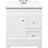 Style Selections Ellenbee 30.5-in White Single Sink Bathroom Vanity with White Cultured Marble Top