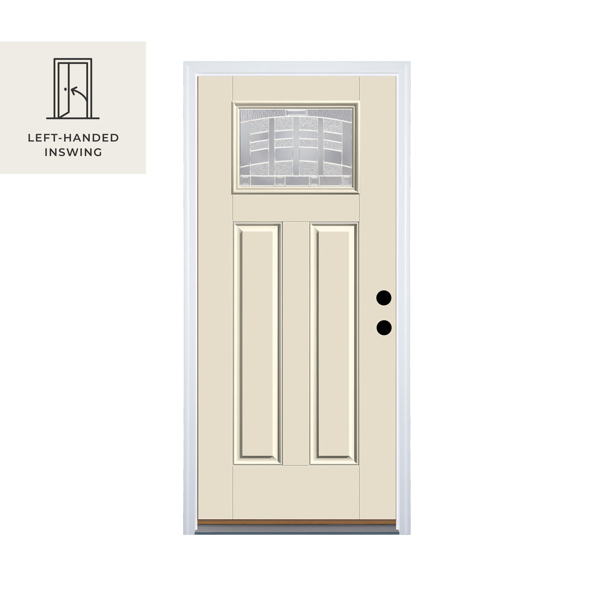 Therma-Tru Benchmark Emerson 36-in x 80-in Fiberglass Craftsman Left-Hand Inswing Ready-to-Paint Unfinished Prehung Front Door with Brickmould