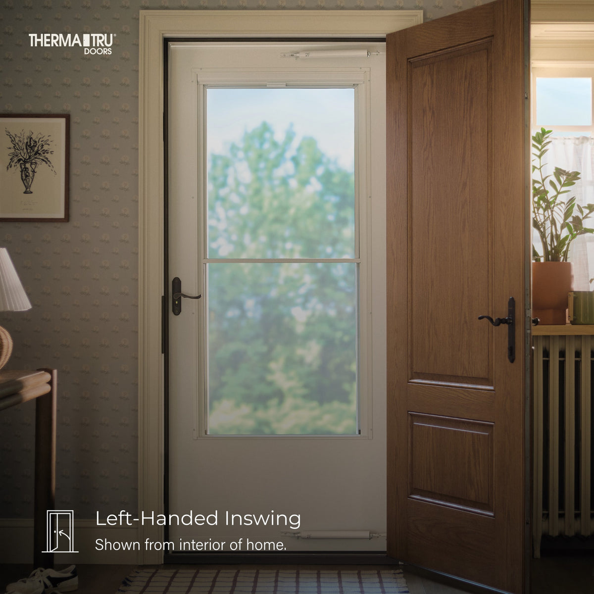 Therma-Tru Benchmark Emerson 36-in x 80-in Fiberglass Craftsman Left-Hand Inswing Ready-to-Paint Unfinished Prehung Front Door with Brickmould