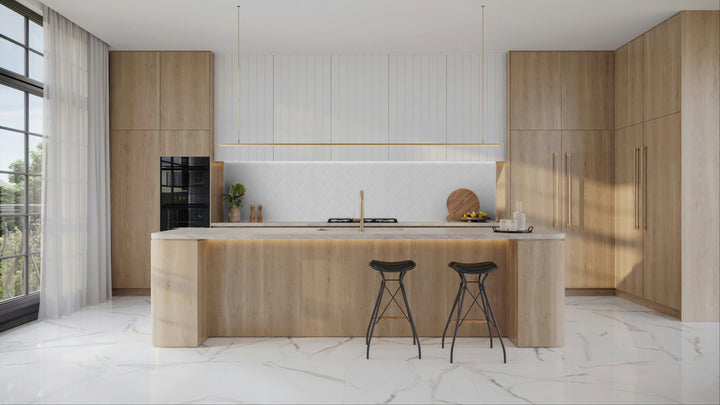 Satori Hudson Brilliant White Glossy 4-in x 8-in Ceramic Wall Tile