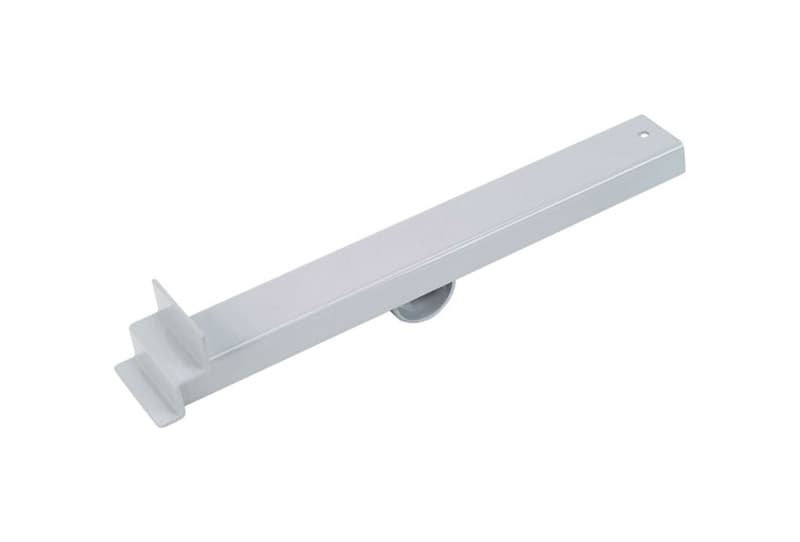 A single green leaf against a white background.