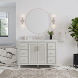 Style Selections Alaia 48-in Muse Gray Undermount Single Sink Bathroom Vanity with White Engineered Stone Top