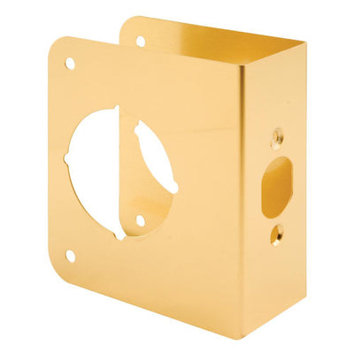 1-3/4 in. x 4-1/2 in. Thick Solid Brass Lock and Door Reinforcer, 2-1/8 in. Single Bore, 2-3/4 in. Backset - Super Arbor