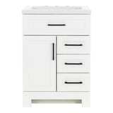 Style Selections Cauley 24-in White Single Sink Bathroom Vanity with White Cultured Marble Top