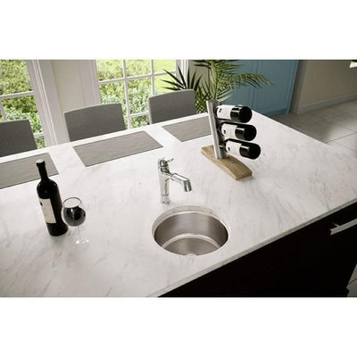 Lustertone Undermount Stainless Steel 14 in. Round Single Bowl Kitchen Sink