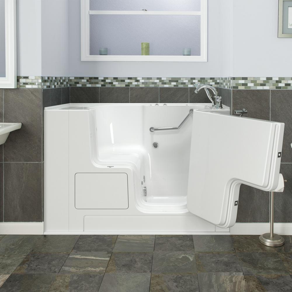 Gelcoat Value Series 52in. x 32in. Right Hand Touch Control Walk-In Whirlpool Bathtub with Outward Opening Door in White - Super Arbor