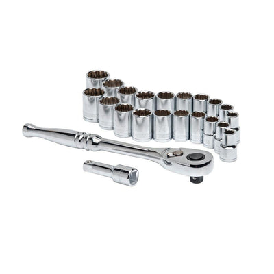 1/2 in. Drive Ratchet and SAE/MM Socket Set (22-Piece) - Super Arbor
