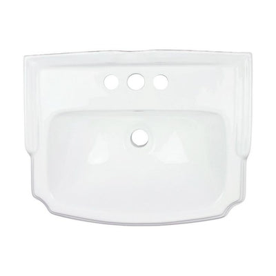 Cloakroom 19 in. Pedestal Combo Bathroom Sink in White with Overflow