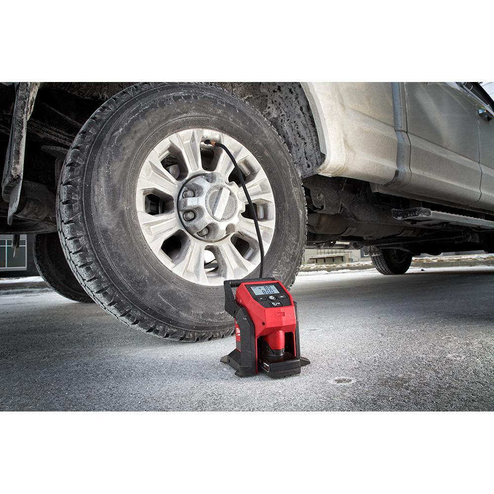 M12 12-Volt Lithium-Ion Cordless 3/8 in. Impact Wrench and Inflator Combo Kit with 3/8 in. Drive Metric Socket Set - Super Arbor