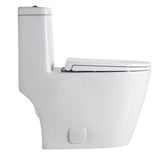 Double Flush Toilet Fashion White Round Toilet One Piece White 1 Piece 0.8/1.28 GPF White Double Flush Toilet - Super Arbor
