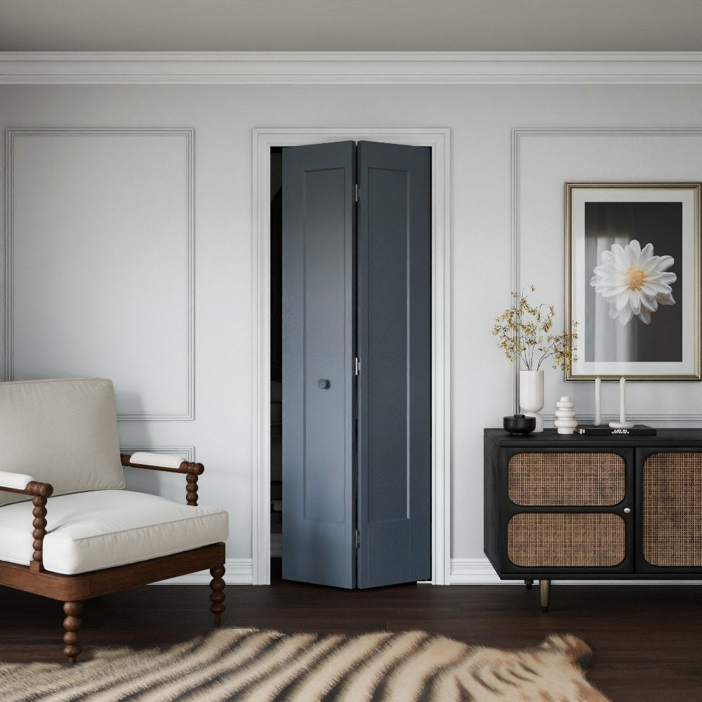 Masonite Traditional 36-in x 80-in Primed 2-Panel Square Molded Composite Bifold Door, Hardware Included