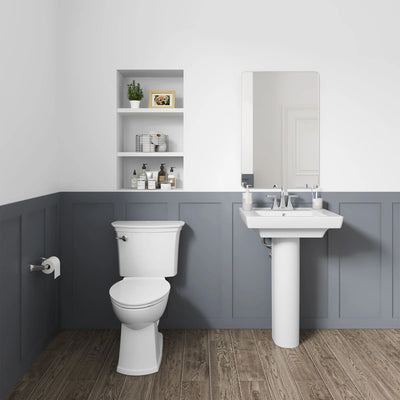 American Standard ActiClean White WaterSense Elongated Chair Height 2-Piece Toilet, 12-in Rough-In