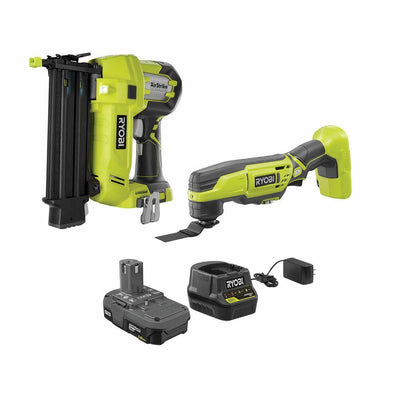 18V ONE+ Cordless 18-Gauge Brad Nailer and Multi-Tool Combo Kit with (1) 1.5 Ah Battery and Charger - Super Arbor