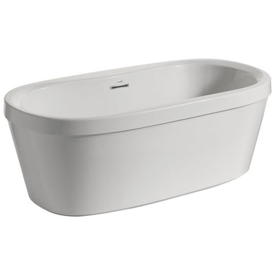 Synergy 60 in. x 32 in Soaking Bathtub with Center Drain in High Gloss White