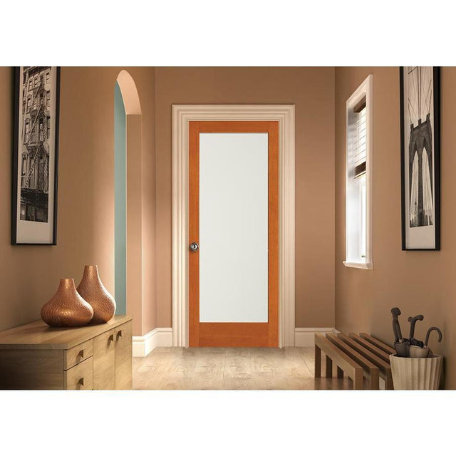 SIMPSON 30-in x 80-in Brown 1-Panel Solid Core Unfinished Fir Wood Right Hand Inswing Single Prehung Interior Door