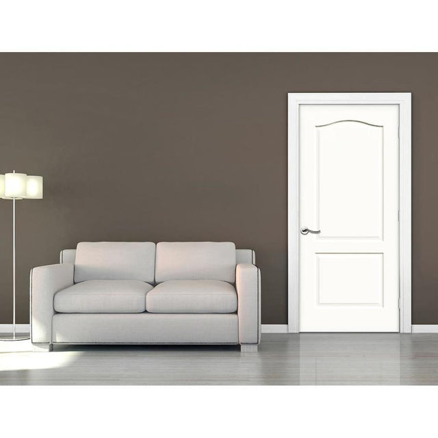 American Building Supply Princeton 36-in x 80-in Primed 2-Panel Arch Top Hollow Core Primed Molded Composite Slab Door