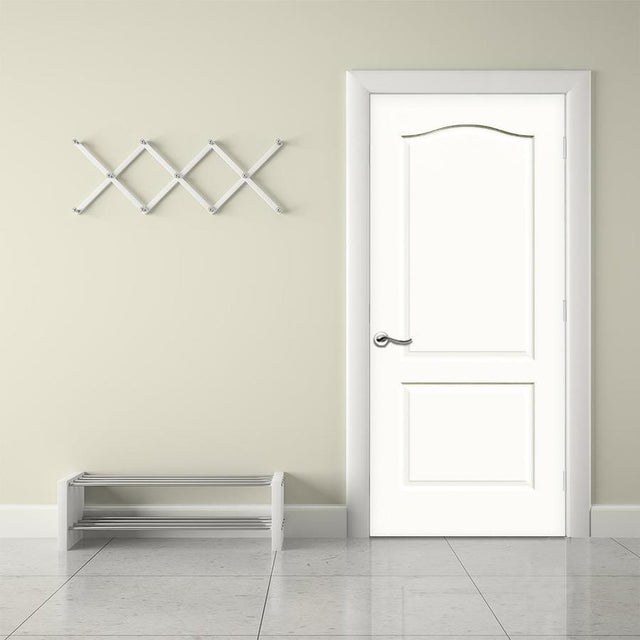 American Building Supply Princeton 30-in x 80-in Primed 2-Panel Arch Top Hollow Core Primed Molded Composite Right Hand Inswing Single Prehung Interior Door