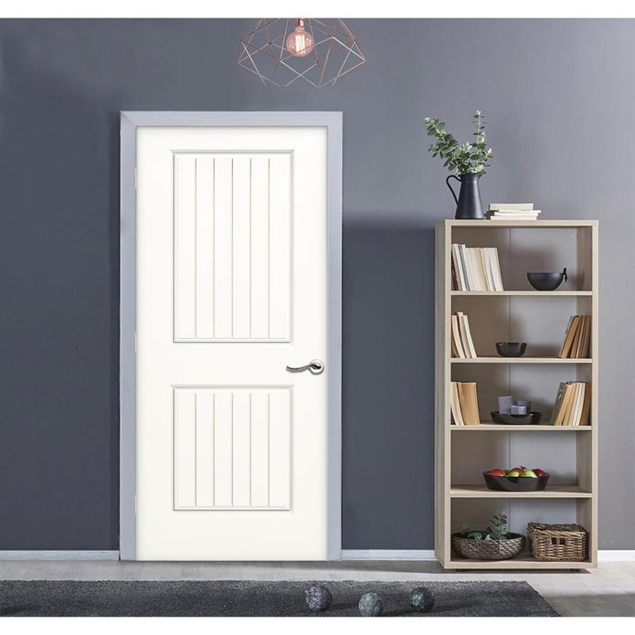 ReliaBilt Corvado 28-in x 80-in White 2-Panel Square Hollow Core Prefi –  Super Arbor, image size:900x900