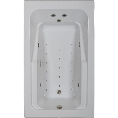 66 in. Acrylic Rectangular Drop-in Air and Whirlpool Bathtub in White - Super Arbor