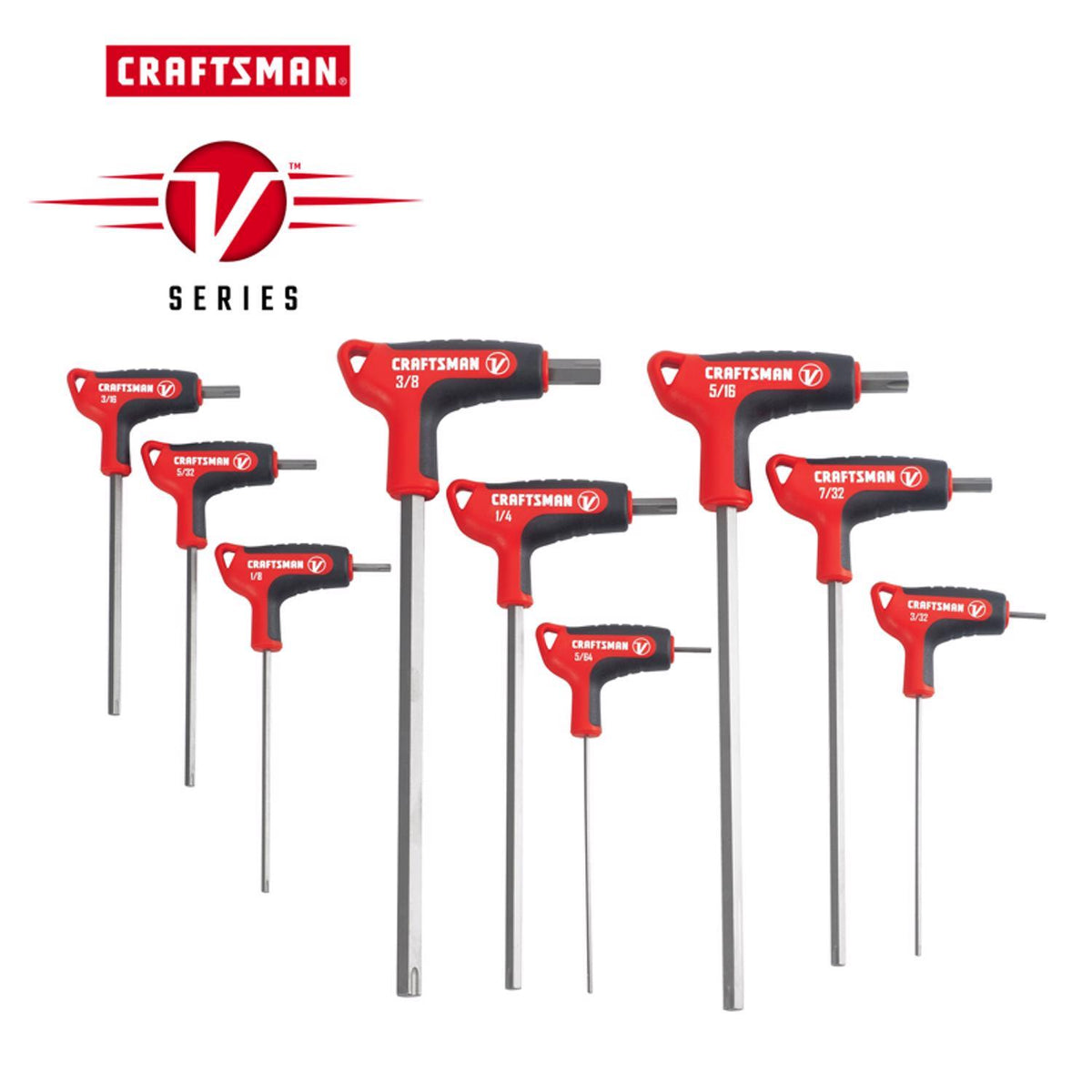 Craftsman V-Series X-Tract Technology SAE T-Handle Hex Key Set, 9 pc