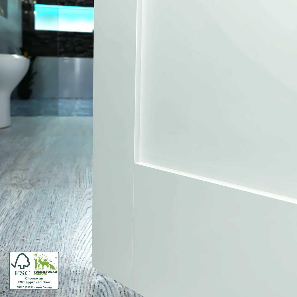 30 in. x 80 in. x 1-3/8 in. Shaker White Primed 1-Panel Solid Core Wood Interior Slab Door - Super Arbor