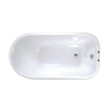 Aristo 55 in. Cast Iron Roll Top Clawfoot Non-Whirlpool Bathtub in White with 7 in. Faucet Holes and CP Feet - Super Arbor