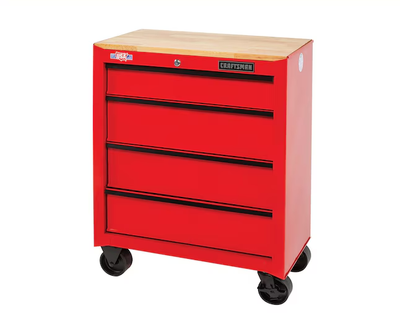 CRAFTSMAN 1000 Series 26.2-in L x 32.5-in H 4-Drawers Rolling Red Wood Work Bench