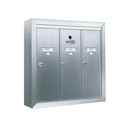 1250 Vertical Series 3-Compartment Aluminum Surface-Mount Mailbox - Super Arbor